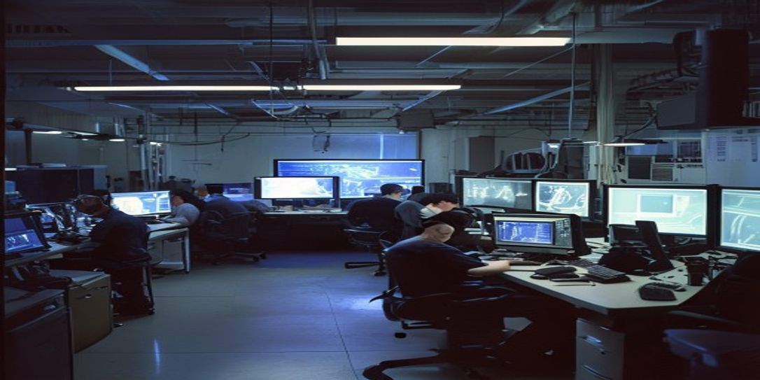 A raw documentary 35mm photo of a real tech laboratory with authentic lighting and real workers and computers and AI screens